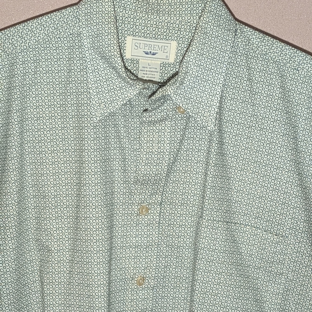 Vintage Supreme Men's Geometric Shirt - Black and White